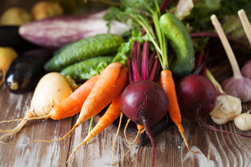 Assortment of raw fresh vegetables