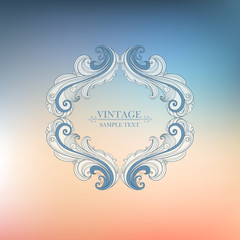 Vintage abstract beautiful hand-drawn frame. Element for design. Vector illustration.