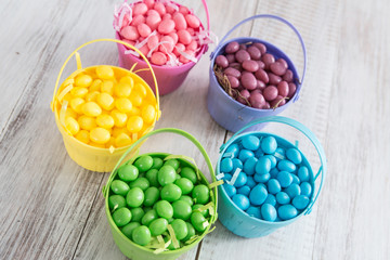 brightly Colored Jelly Beans for Easter From Above
