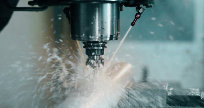 machine tool in metal factory with drilling cnc machines