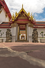 Doorway at Wat Pho Buddhist  temple.