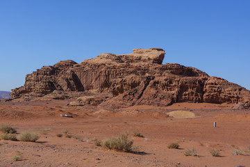 Fototapeta na wymiar Red sand desert in Jordan