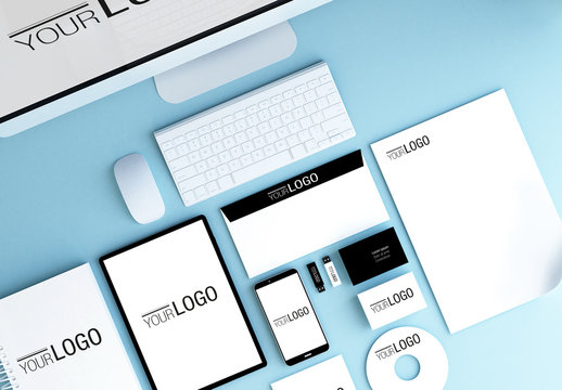 Stationery and Devices Mockup 2