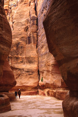 Canyon Siq - the natural narrow passageway to Petra
