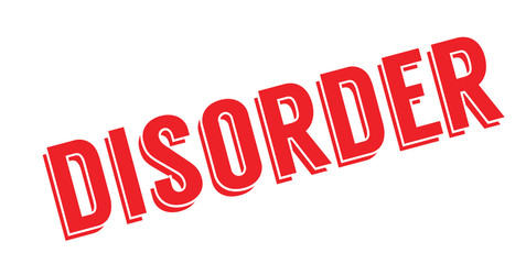 Disorder rubber stamp. Grunge design with dust scratches. Effects can be easily removed for a clean, crisp look. Color is easily changed.