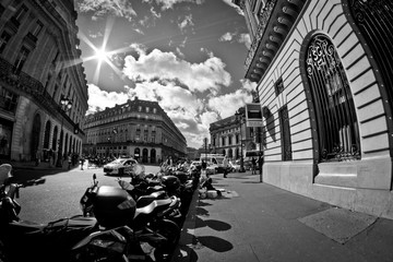 Paris Streets close to Opera House, France, Scooters, Europe
