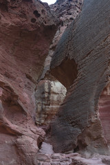 Red canyon - the natural narrow stone passageway in Timna Park, Israel