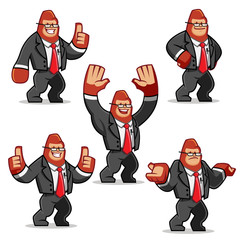 Naklejka premium Businessman gorilla vector set 3