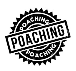 Poaching rubber stamp. Grunge design with dust scratches. Effects can be easily removed for a clean, crisp look. Color is easily changed.