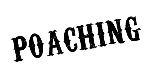 Poaching rubber stamp. Grunge design with dust scratches. Effects can be easily removed for a clean, crisp look. Color is easily changed.