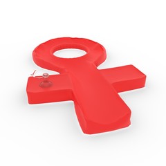 a 3D render of the female symbol being deflated.