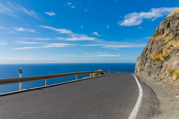 Mountain road along the sea-cliff