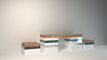 Modern Abstract furniture 3D rendering