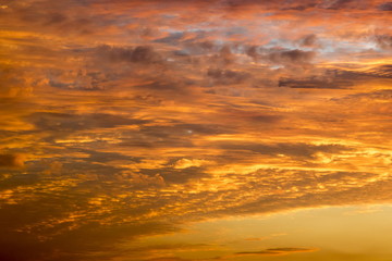 Beautiful clouds at sunset, improbable sky