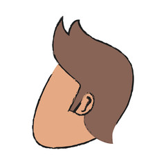 Colorful man head doodle over white background vector illustration