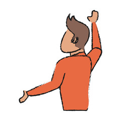 Colorful man avatar doodle over white background vector illustration