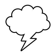 Flat line uncolored speech balloon over white background vector illustration