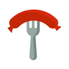 illustration icon for sausage and fork