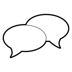 Fototapeta premium Flat line uncolored speech balloons over white background vector illustration