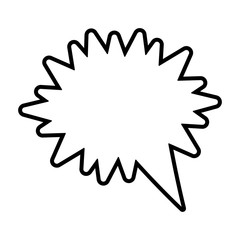 Flat line speech balloon  uncolored over white background vector illustration