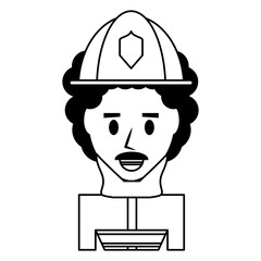 Firefigther profile cartoon