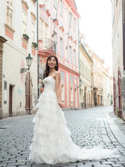Obraz premium attractive asian woman wedding image in europe