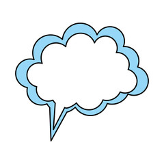 Flat line monocromatic speech bubble over white background vector illustration