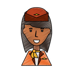 stewardess profile cartoon