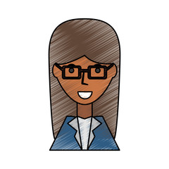 Business woman profile cartoon