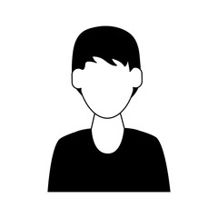 man avatar icon image vector illustration design  black and white