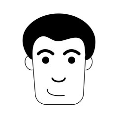 happy man face icon image vector illustration design black and white