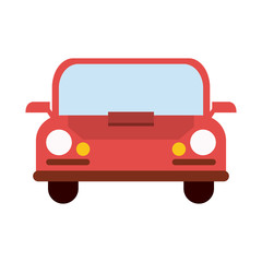 red car frontview icon image vector illustration design 