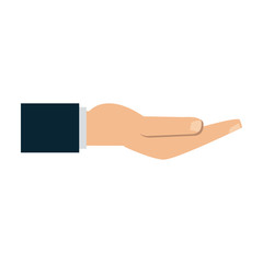 open hand with palm up icon image vector illustration design 