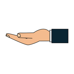open hand with palm up icon image vector illustration design 