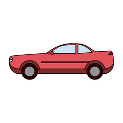 red car sideview  icon image vector illustration design 