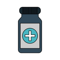 medication pills flask healthcare icon image vector illustration design 