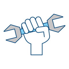 Hand with tool , Vector Illustration
