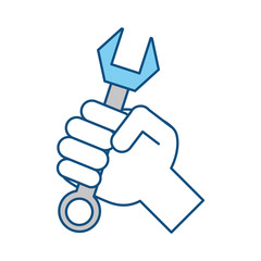 Hand with tool , Vector Illustration