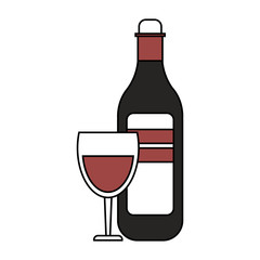 wine bottle and glass  icon image vector illustration design 