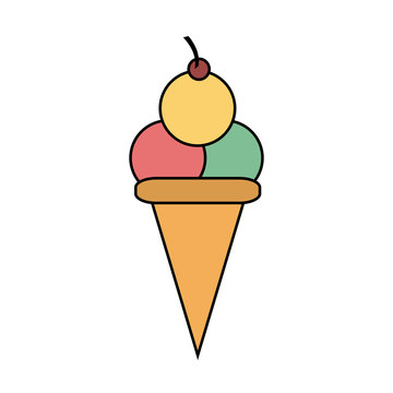 ice cream cone icon image vector illustration design 