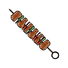 beef skewers or kebab food icon image vector illustration design 