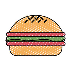 hamburger fast food icon image vector illustration design 