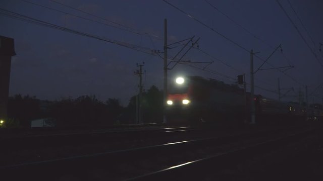 night movement of trains on a railway