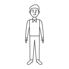 smiling man in casual clothes standing vector illustration