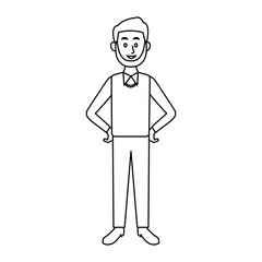 smiling man in casual clothes standing vector illustration