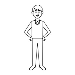smiling man in casual clothes standing vector illustration