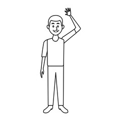 smiling man in casual clothes standing vector illustration