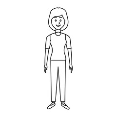 beautiful woman character people standing vector illustration