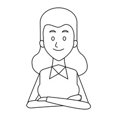 portrait young woman avatar female smile vector illustration