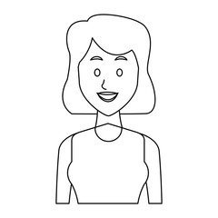 portrait young woman avatar female smile vector illustration